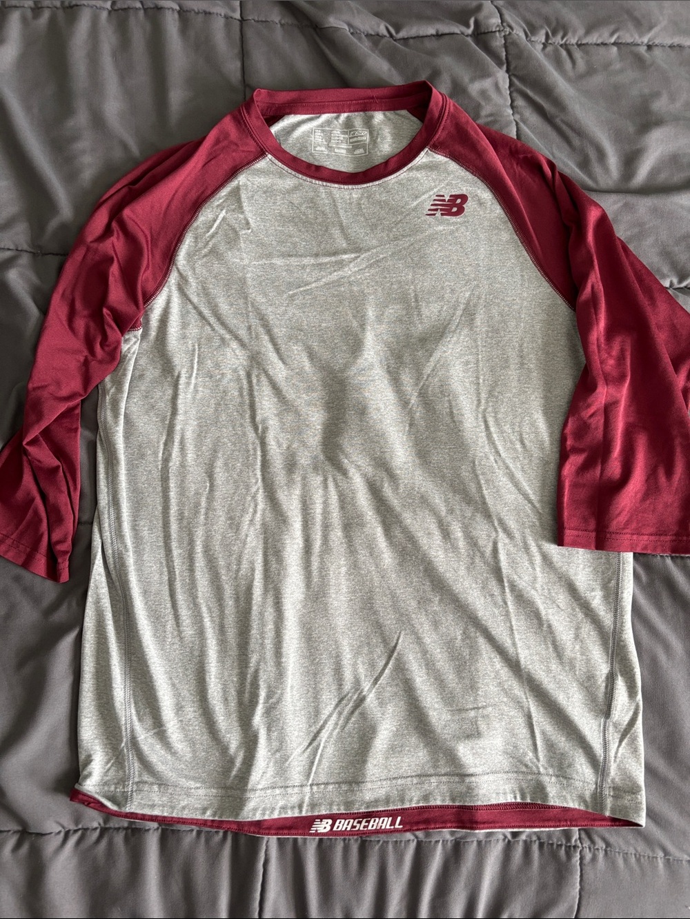 New Balance Men’s Raglan Baseball Shirt - 3/4 sleeve L - Picture 1 of 3